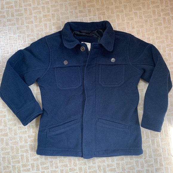 Lands’ End Navy Fleece Coat sz 7, like new - Picture 1 of 3